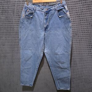 VTG High Rise Mom Jeans 18S 34x28 Gitano Barrel Wide Leg Baggy Light Wash 90s
